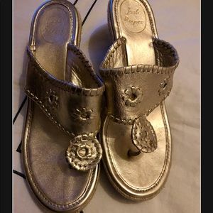 Women’s Jack Rogers gold wedges size 7.5